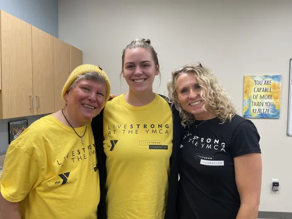 three women participating in the Livestrong program